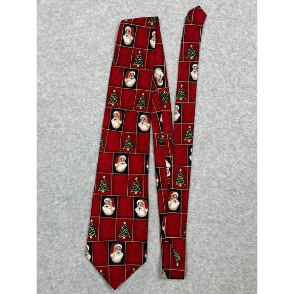 Claybrooke Christmas Silk Santa Printed Neck Tie - Picture 1 of 6